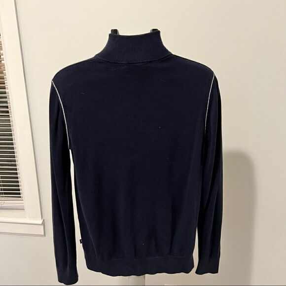 Michael Kors Mens Pullover 1/4 Quarter Zip Sweater Small Navy Blue - Picture 3 of 5